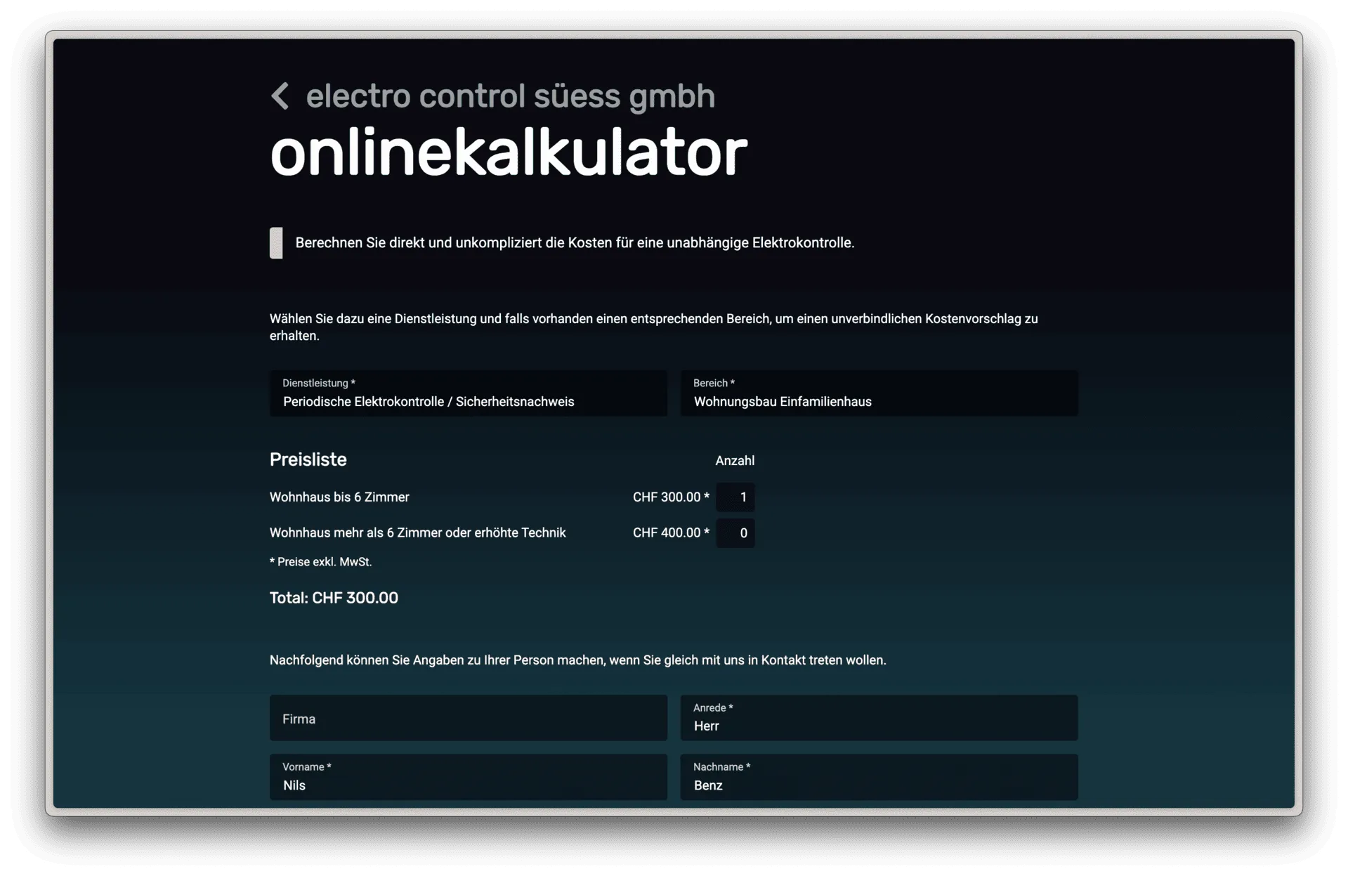 Der Online-Kalkulator